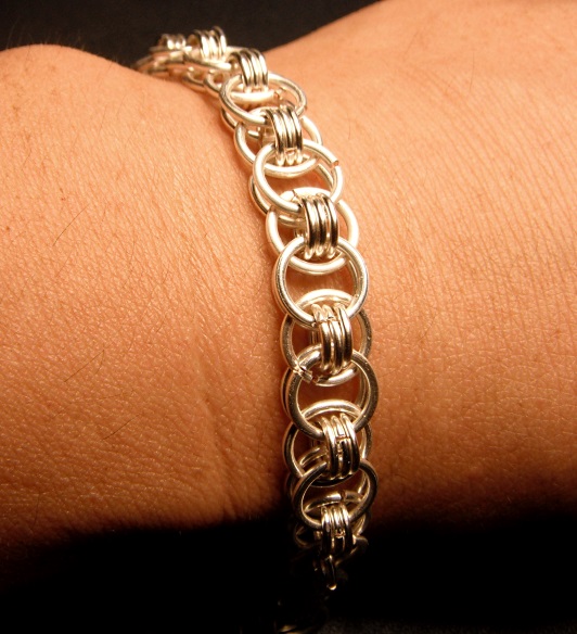 Silver Helm's Chainmaille Bracelet